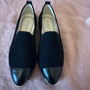 Women's Cole Hahn Grand Ambition Slip-On Loafer Black suede &  leather 5.5 -NWOT